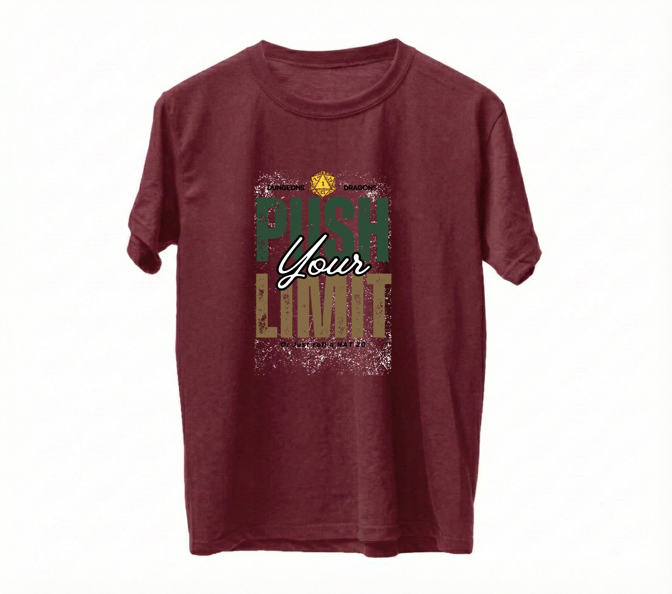 Just Roll a NAT 20 Graphic T-Shirt – Cotton Regular Fit